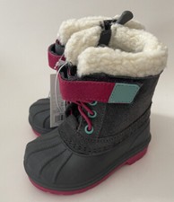 Cat Jack Valmai Toddler Girls Grey/Magenta Thermolite Winter Boots, Size 5