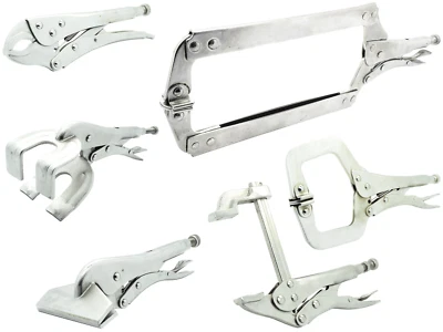 TOPEX / TOYA / BGS Gripzangen Set 6-tlg. Rohr Kant Punkt Schweisser Gripzange Festklemm Zange