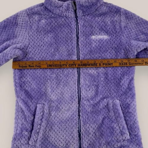 Columbia Purple Sherpa Fleece Full Zip Soft Jacket Long Sleeve Girl's Sz L 14/16 - Picture 6 of 9