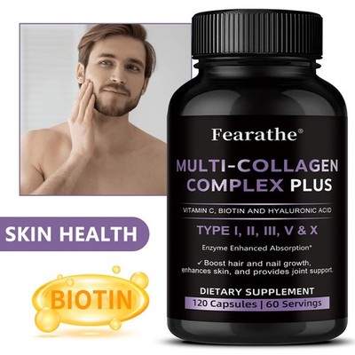 Multi Collagen Complex Plus Enzyme Enhanced Absorption Boost Hair Nail Growth