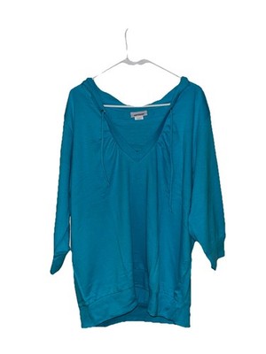 CW Classics Cyan Hoodie 3/4 Sleeve Plus Size 1X