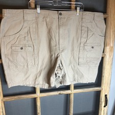Redhead Men's Tan Cargo Shorts Size 54 Cotton, Elastic Back Waist Bass ProShop