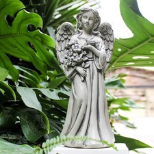 Solar Angel Statue for Outdoor, Angel Figurine with Resin, Outdoor Decor for ...