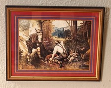 Schönes altes Wandbild mit jagdlichem Motiv