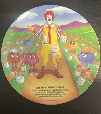 Mcdonald's The French Fry Garden 9'' Melamine Collector Plate 1989