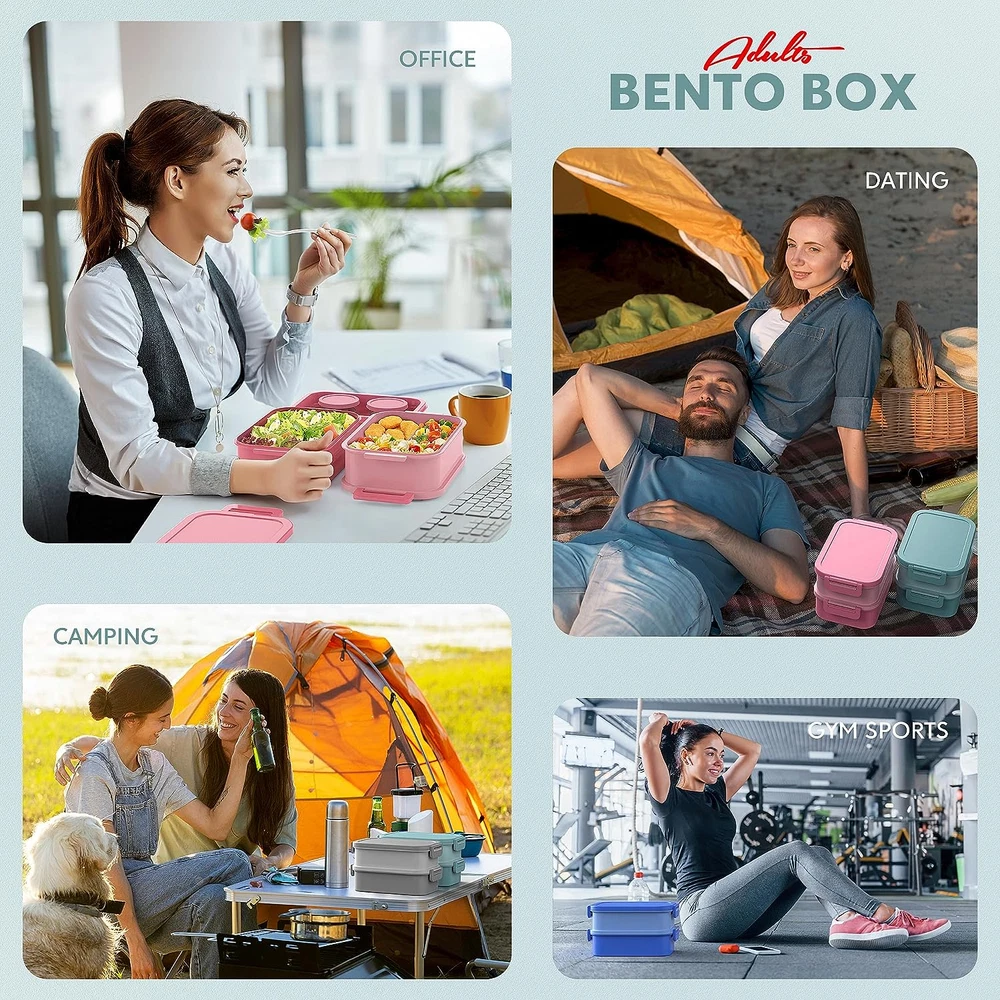 72Oz Stackable 3-Layer Bento Lunch Box for Adults