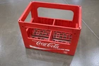 Vintage Coca-Cola Coke Red Plastic  Bottle Tall Carrier Case Crate Used-32
