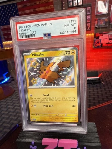 Pikachu 131/091 SV: Paldean Fates Holo Shiny Rare PSA 8