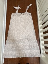 Cleobella Zayne boho prairie cottagecore brown, white, and pink midi dress Large