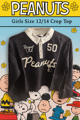  Ace the Look!  Peanuts Snoopy Racquet Club Polo Crop   H&M Girls  Size 12/14
