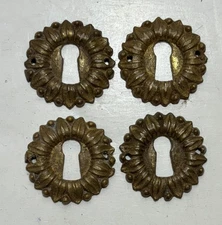 Antique Skeleton Key Brass Sunflower Escutcheons cabinet Hardware