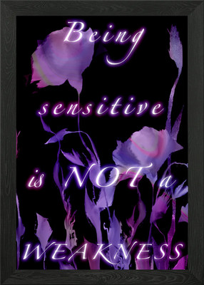 Lila und schwarze Blumen ''Being Sens gerahmtes Wandbild Poster Leinwanddruck Bild