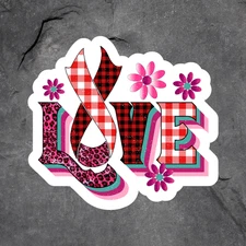 Breast cancer awareness sticker vinyl decal love pink ribbon survivor gift