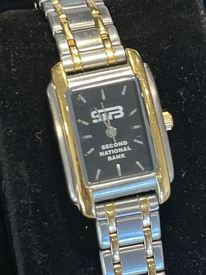 Vintage SNB Second National Bank Two-Tone Quartz Dress Watch   Japan Movement