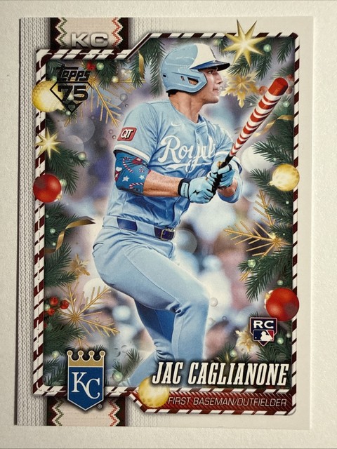 2026 Topps Holiday Jac Caglianone RC #H78 Candy Cane Bat Image Variation SP