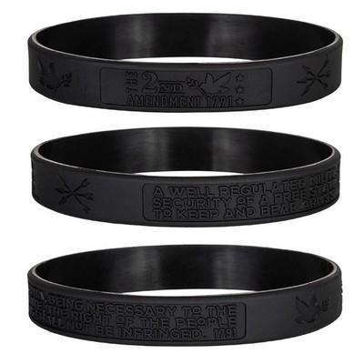 Sainstone The 2nd Amendment 1791 Patriotic Inspirational Silicone Bracelets, ...
