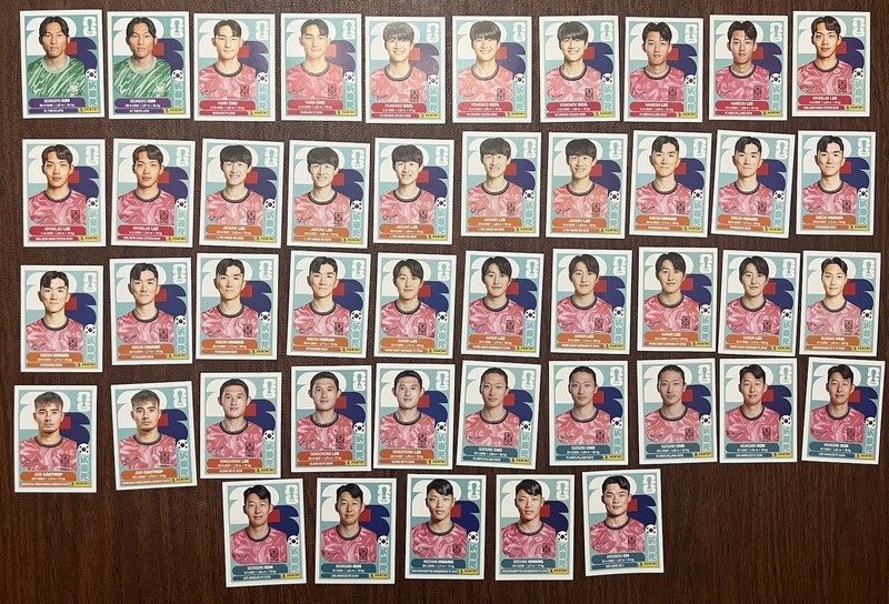 Panini FIFA World Cup 2026 KOR South Korea Player Portrait Stickers Lot of 45