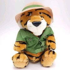 Vtg 1987 Dakin Fun Farm Brown Tiger w/Green Safari Outfit 13" Plush