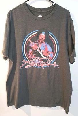 Jimi Hendrix Authentic Gray 1969 Tour Band Dates Graphic T Shirt Retro-Look XL