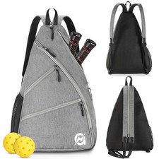 Pickleball Bag, Reversible Crossbody Sling Bag/Backpack for Women Men, Charcoal
