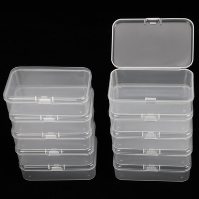 10 Packs Small Clear Plastic Beads Storage Containers Box Transparent Boxes w...