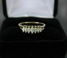1Ct Marquise Cut Natural Diamond Half Eternity Wedding Band Ring 14K Yellow Gold