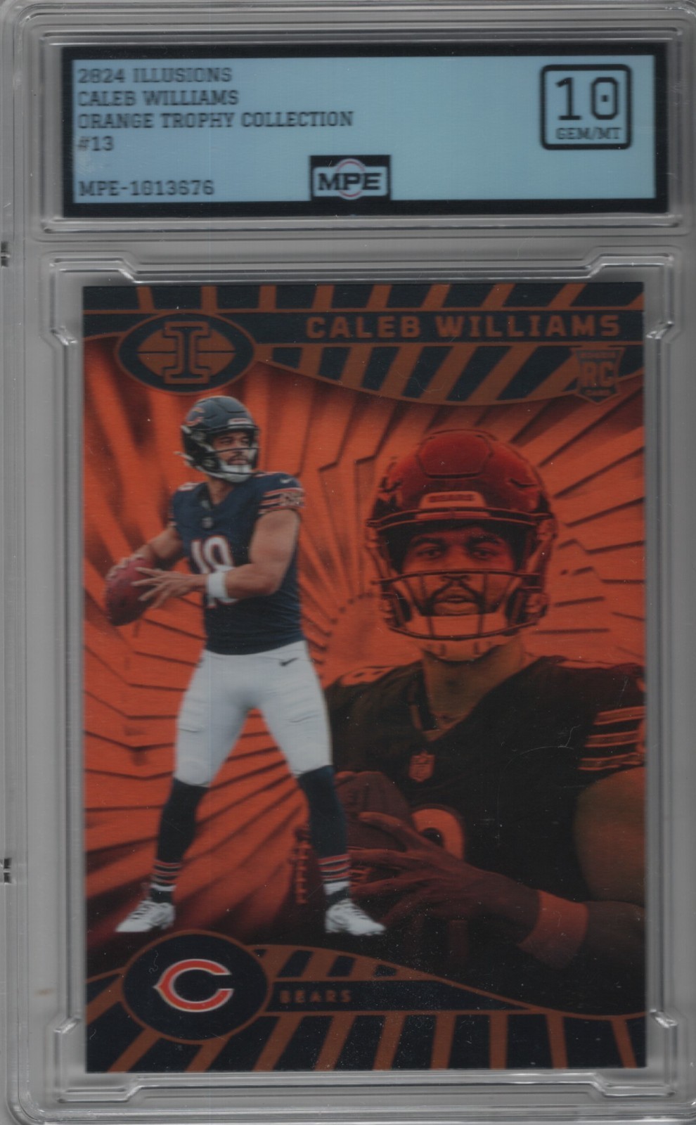 2024 Panini Illusions Caleb Williams (Orange Trophy) Rookie Card #13 (Gem 10)