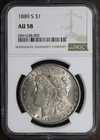 1889-S (AU58) Morgan Silver Dollar $1 NGC - Better Date