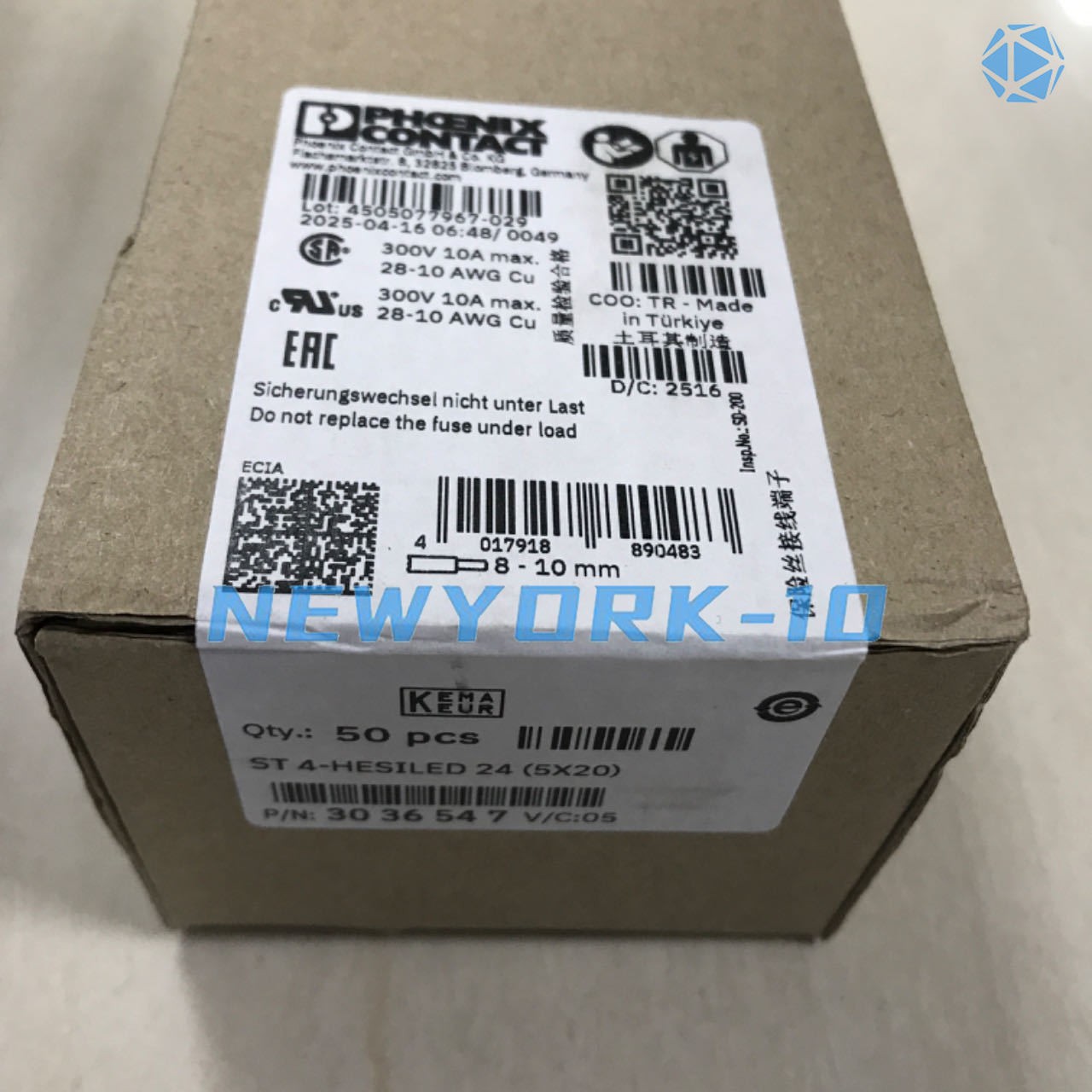 50 New For PHOENIX CONTACT Fuse terminal ST 4-HESILED 24(5X20) 3036547#XR