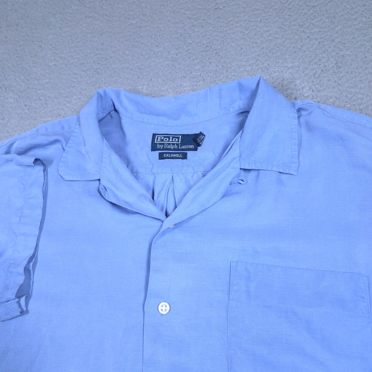 Polo Ralph Lauren Silk Short Sleeve Button-Up Casual Button-Down