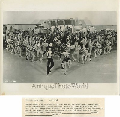 Spanische Tänzerinnen auf Schlittschuhen Eiskunstlauf Musik Vintage Foto