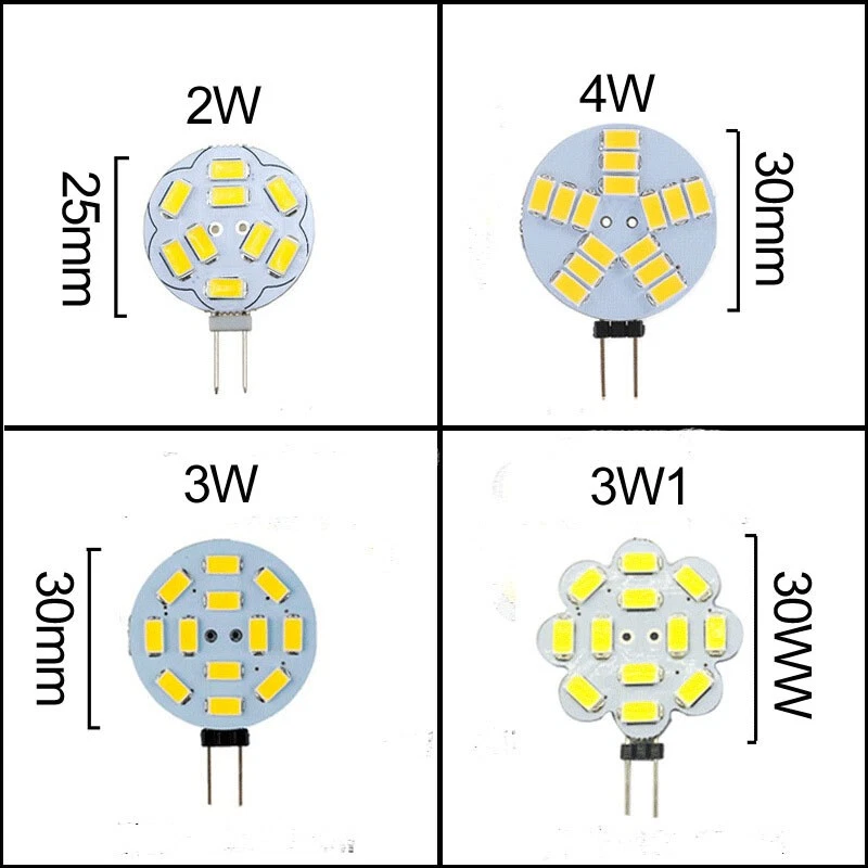 G4 LED lightn 2W 3W 4W 5730 SMD BULB Dimmbar Kaltweiß Warmweiß DC 12V - Bild 2 von 4