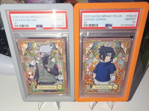 KAYOU NARUTO 2025 NRSA01 EN Kakashi #004L5 Sasuke #002L5 SP PSA 10 (SEQUENTIAL)
