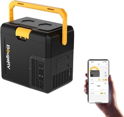 BougeRV CRH Kompressor Kühlbox Klein 18L mit Griff, Auto Kühlbox Tragbar 12V/24V