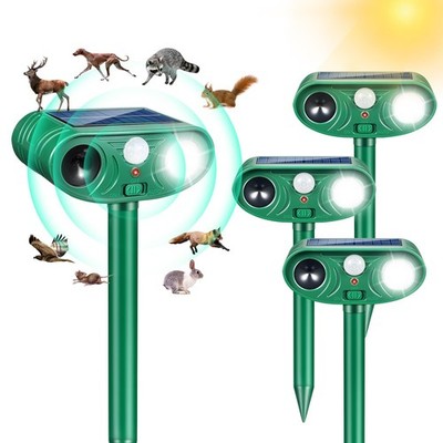 4 Pack Solar Ultrasonic Animal Repeller Outdoor, Cat Deterrent & Deer Repelle...