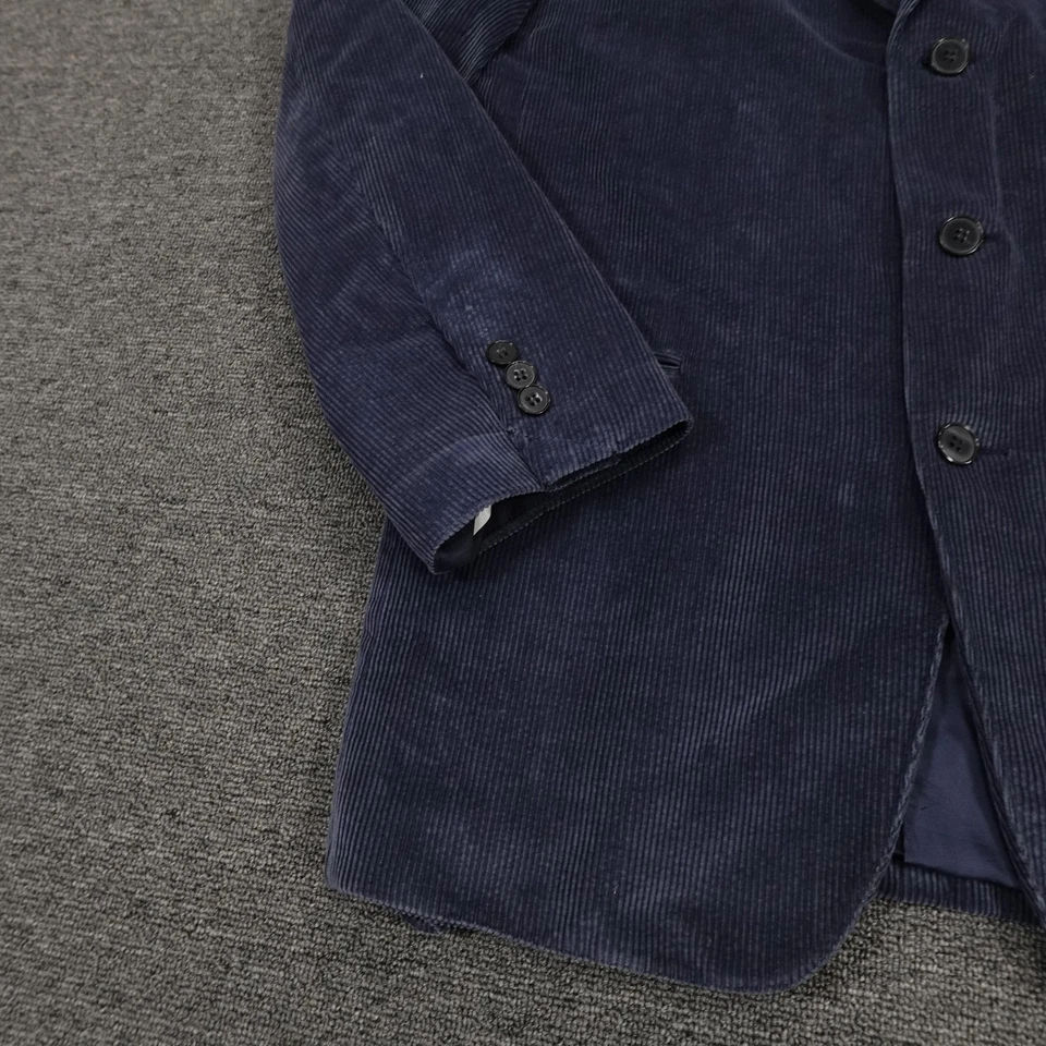 Blazer Ermenegildo Zegna Para Hombres 40R Azul Piel de Seda Pana Abrigo Deportivo Chaqueta Foto 3 de 4