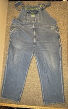 Liberty Bib Overalls 52x30 Blue Denim Carpenter Workwear Pockets Utility Key