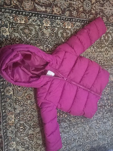 The Childrens Place Puffer Jacket Girls Size 4T Magenta Hooded - Picture 3 of 5