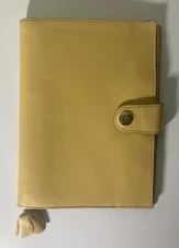 Franklin Covey Planner Cover Leather Portfolio Notebook Snap Yellow CLASSIC
