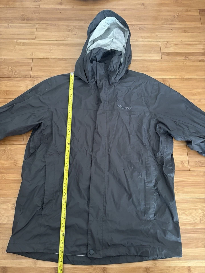 Marmot PreCip Hooded Rain Jacket Waterproof Windbreaker Men M Gray Nylon Outdoor - Image 3 of 4