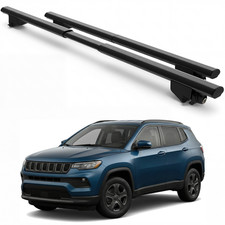 For Jeep Compass 2017-2026 Roof Rack Cross Bars Black Aluminum Pair