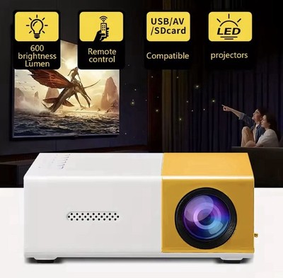 Tragbarer Mini LED Projektor 720P HD Heim Video USB SD AV HDMI Telefon Display