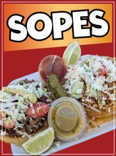 Sopes Decal Window Sticker Mexican Food Truck Concession Vinyl Restaurant