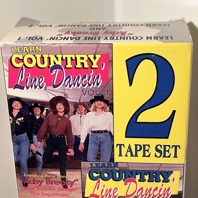 Country Line Dancing VHS Video Tape 2 Tape Set + Line Dacin