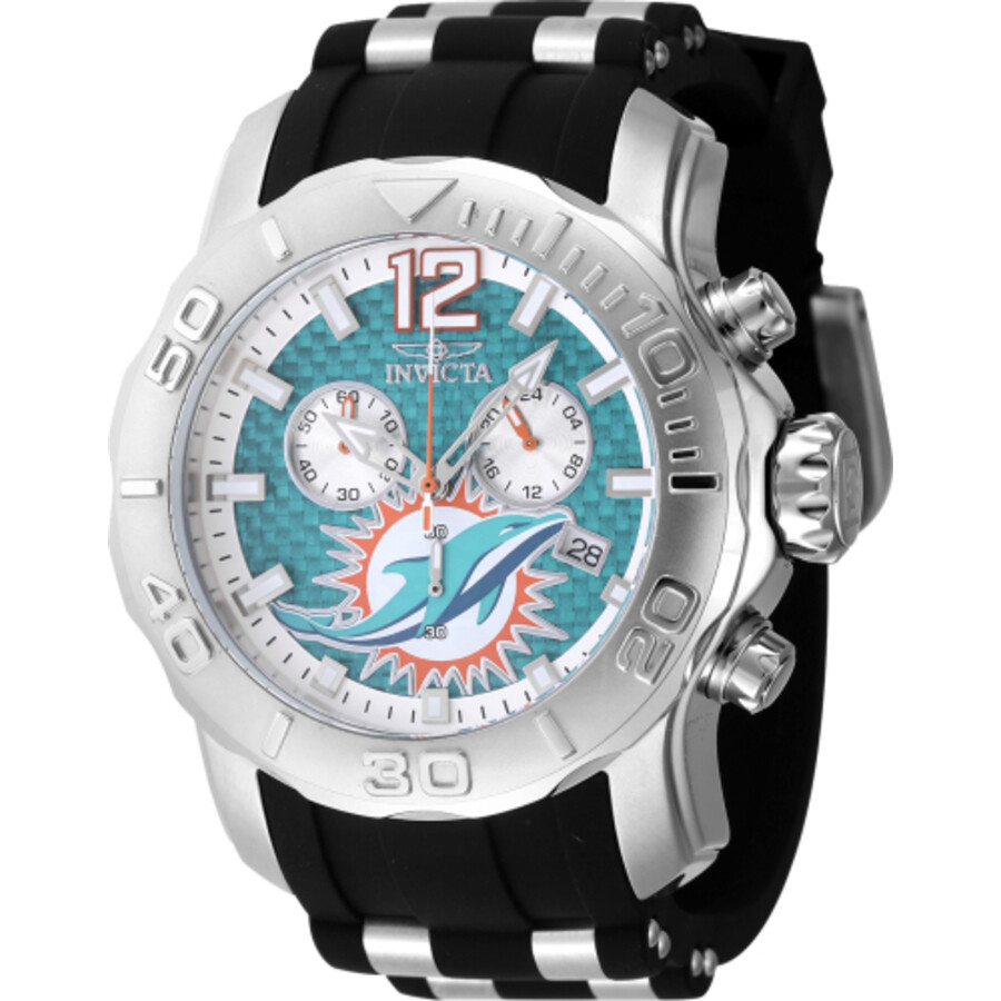 Мужские кварцевые часы Invicta NFL Miami Dolphins с хронографом GMT 48004