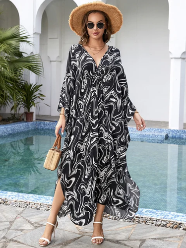 Boho Style Plus Size Kaftan Beach Wear Dress Bathing Suit Cover-Up For Women NEW - Picture 11 of 17