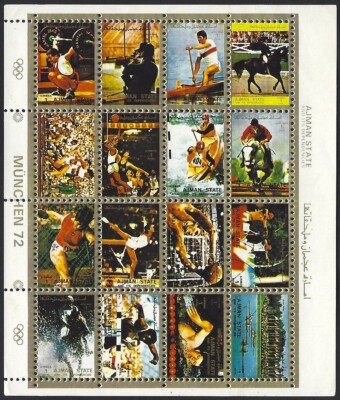 str. AS-EAU-Ajman 1973 Summer Olympics 1972, Munich, small format fu