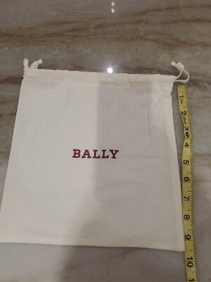 Bally New white Shoe/Belt Dust Bag With Drawstrings 10''x10''
