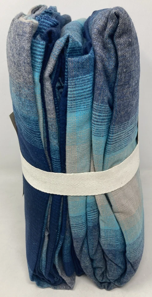 Pottery Barn Teen 3 Piece Blue Plaid Flannel Sheet Set Size XL Twin NEW - Image 3 of 4