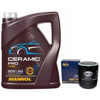 MotoröL Set 10W-40 Mannol 5 Liter + ÖLfilter SM 174 FüR Audi A6 A8 A4 80 Coupe